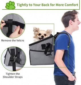 Free Sample <b>Dog</b> Bike Basket Foldable <b>Dog</b> Bike <b>Carrier</b> 15lbs Soft-Sided Basket Quick Release Bike Seat <b>Backpack</b> - Product Image 2