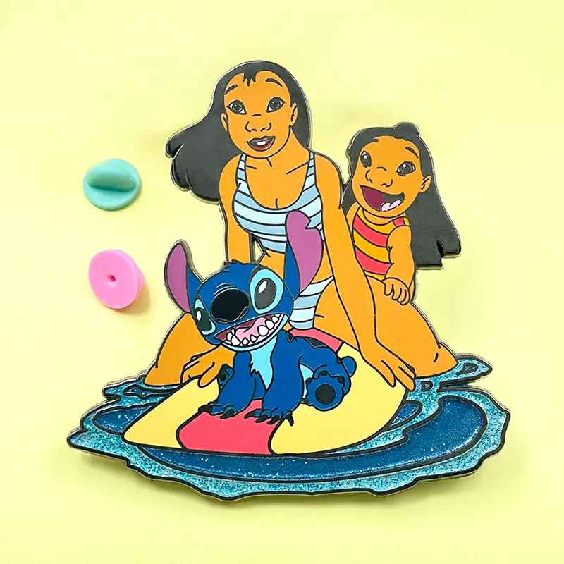 Hot Selling hochwertige Fabrik benutzer definierte Coco Kawaii Lilo & Stitch Pelekai Anstecknadel Abzeichen Charms harte Emaille Pin