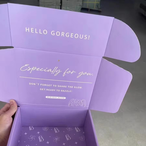 Cajas de Envío de Papel Recubierto de Película Mate Morada Personalizadas con Logotipo, Utilizadas para Empacar Ropa y Calcetines, y para Transporte - Product Image 3