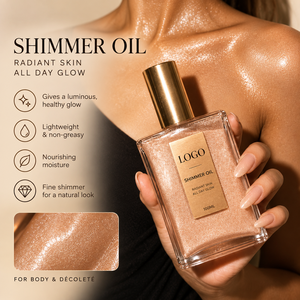 HKH Premium OEM Custom Fragrance Shimmer Body Oil Long Lasting Radiant Body Highlighter Glitter Oil Private Label Wholesale - Product Image 1