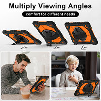 Étui antichoc 3 couches pour Lenovo Tab One 8.7 K9 TB305FU 2025 avec support rotatif à 360°, dragonne et bandoulière, bicolore, pour enfants, OEM ODM