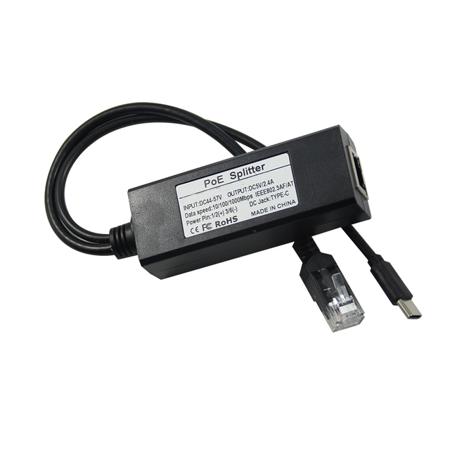 Injector 10/100/1000mbps Wifi 48v Patch Panel Converter to 5v Powerline 1000mbps 2.4a USB C Splitter Poe