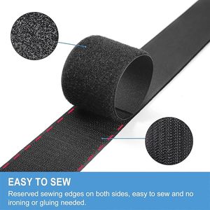 Campione gratuito nero largo 50mm nastro adesivo gancio e nastro gancio e cintura ad anello per indumento - Product Image 6