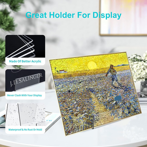 Présentoir de livres en acrylique 4 pièces chevalet transparent avec support de <span class=keywords><strong>tablette</strong></span> pour afficher des livres, des images, des cahiers, des CD, des œuvres d'art - Product Image 5