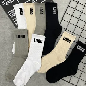 Wholesale Designer Fashion Unisex Cotton Custom Logo Crew Men Socks