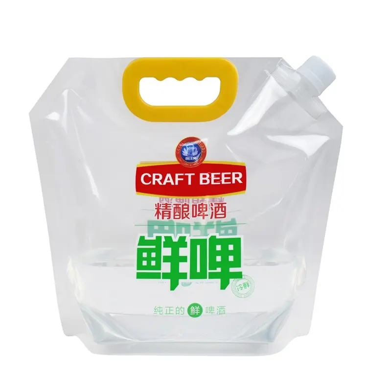 Customize Packaging 5L 10L Plastic Water Liquid Bags Stand up Spout Pouch with Handle