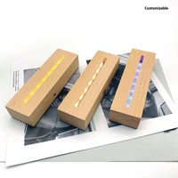 OEM/ODM Veilleuse LED décorative pour chambre à coucher Corps en bois Acrylique Base lumineuse Usine Petite quantité Vis de personnalisation