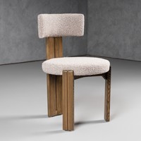 Chaise de salle à manger moderne et élégante en bois de frêne massif, tissu gris confortable, dossier en forme de T, aucun assemblage requis, personnalisable