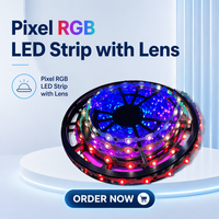 Bande LED adressable étanche avec lentille 30 LED/m pour caisson lumineux publicitaire et enseigne en lettres lumineuses