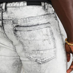 Jeans de Diseñador Personalizados para <span class=keywords><strong>Hombre</strong></span>, Lavado a Mano con Efecto Desgastado, Bolsillos Traseros con Piezas, Lavado Blanco Fácil, Ajuste Superelástico, Jeans de Mezclilla - Product Image 6