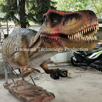 Tête de Tyrannosaure Rex Animatronique Faite à la Main ou Tête de Dinosaure Artisanale pour Attraction d'Entrée de Parc d'Attractions