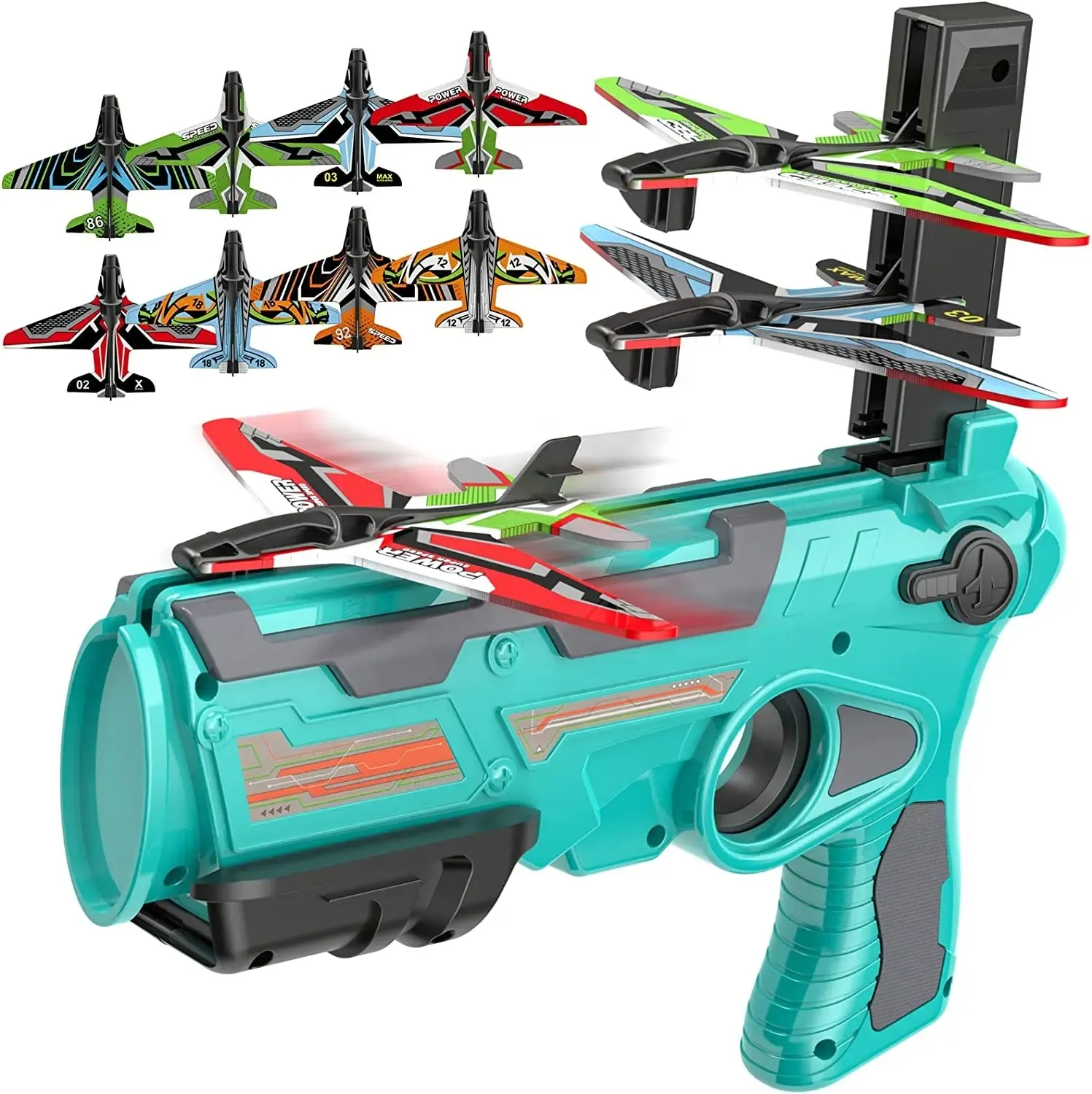 뜨거운 판매 비행기 발사기 장난감 투석기 비행기 장난감 어린이를위한 4PCS 야외 스포츠 비행 장난감