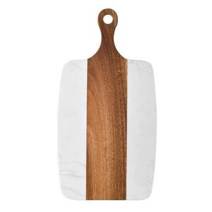 Professional Marble Spliced Acacia Wood Chopping <b>Block</b> Handle Rectangle <b>Shape</b> in Stock - Product Image 5
