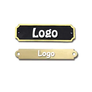 Design Custom Metal Logo Label Handbag Custom Embossed Brand Name Logo Tags For Bags Laser Engraving Metal Plate