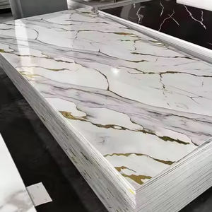 गर्म बिक्री सोने के डिजाइन पीसी सामग्री उव संगमरमर शीट नकल संगमरमर वैकल्पिक वाटरप्रूफ आधुनिक विला दीवार पैनल - Product Image 4