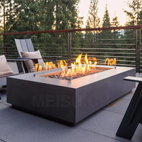 Table de foyer au gaz propane naturel de luxe avec lumière LED pour patio, idéale pour villas