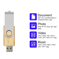 Clé USB pivotante en bois et métal, design rotatif, gravure au laser, logo personnalisé, clé USB pour cadeaux d'entreprise