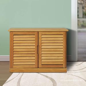 Bamboo Two Layer <b>Shoe</b> <b>Rack</b> <b>Storage</b> Cabinet With Doors Modern Asian Design Living Room Furniture - Product Image 2
