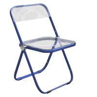 Chaise pliante en plastique transparente en gros, chaise pliante moderne pour salle à manger avec cadre en métal