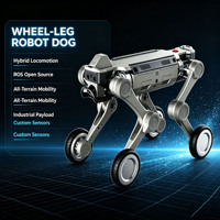 Robot chien quadrupède industriel certifié CE à roues, tout-terrain, pour inspection, avec IA, pour développement secondaire, comprenant boîte de vitesses, pompe et roulement