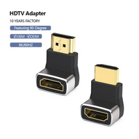 Adaptador HDTV 8K con Soporte de 90 Grados, Compatible con 8K60Hz, 4K120Hz, Conector HDTV 2.1 Macho a Hembra, para Laptop, PC, Monitor, TV, Proyector