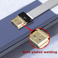 Kabel FFC Mini HDMI Pria Wanita, kabel FFC 90 derajat Raspberry Pi 4 FPV HDMI fleksibel sudut datar untuk elektronik konsumen