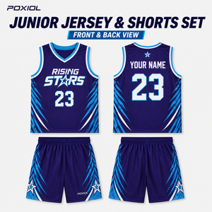Tenues de basketball pour jeunes, ensemble maillot et short personnalisés, respirant, anti-humidité, sublimation, équipes scolaires, camps, junior - Product Image 2