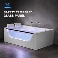 Baignoire de massage en acrylique pour 2 personnes, certifiée CE, de luxe, autoportante, portable, pour appartement et villa, avec 22 jets