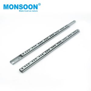 Modern Furniture 3/4 Extension Telescopic Channel <b>Drawer</b> Guide 17mm Width Mounted Blue Zinc Plated Ball Bearing <b>Drawer</b> Slide - Product Image 2