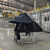 Tente de toit rigide en aluminium en forme de triangle avec hublot en TPU, 4 saisons, pour camping en 4x4, SUV, camionnette