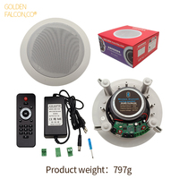 Haut-parleur de plafond encastré 30W, DC12V, télécommande, pour système de musique d'ambiance intérieur