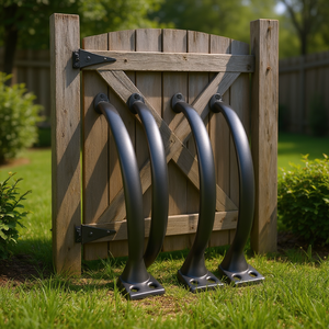 Poignées de porte de grange rustiques robustes de 6,5 pouces en acier au carbone, poignées de portail de jardin, quincaillerie pour portes et fenêtres - Product Image 2