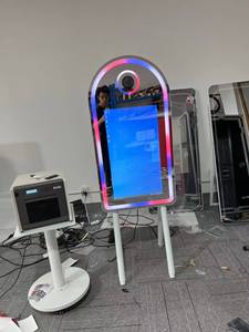 45/32 дюймов круглый красный светодиодный ковер волшебное зеркало фотобудка и фотобудка совместим с камерами видеобудка - Product Image 2