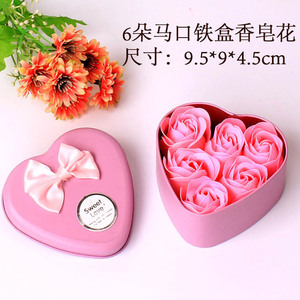 6Pcs Tắm Xà Phòng Rose Cánh Hoa Trong Hộp Trái Tim Rose Flower Cánh Hoa Với Xà Phòng Trên Nó Hoàn Hảo Cho Một Nhanh Chóng Rửa Tay Hoặc Tắm Sang Trọng - Product Image 6