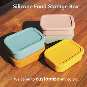 실리콘 뚜껑이있는 도매 직사각형 3 구획 실리콘 도시락 상자 전자 레인지 도시락 - Product Image 4