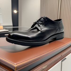 Zapatos de Vestir Formales Clásicos Modernos para Hombre, con Cordones, Transpirables, Ligeros, de Cuero Genuino, con Punta Cuadrada, Novedades para Primavera Verano - Product Image 3