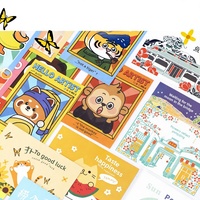 Carte postale artistique créative en papier de soie, avec procédé concave, pour messages écrits à la main, petite, claire, nouvelle couleur, valeur, cadeau, bénédiction, festival chinois