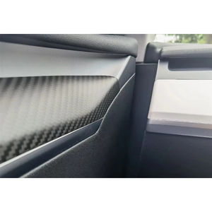 Couverture de tableau de bord de voiture en fibre de carbone pour Tesla Model 3 2021-2023 Model Y 2019-2024 Aspect ABS Accessoires de tuning automobile décoratifs - Product Image 2