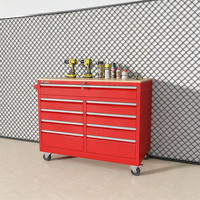 Armoire à outils roulante robuste avec panneau perforé, 9 tiroirs, en métal, personnalisable OEM, capacité de charge 250 kg, poste de travail de garage