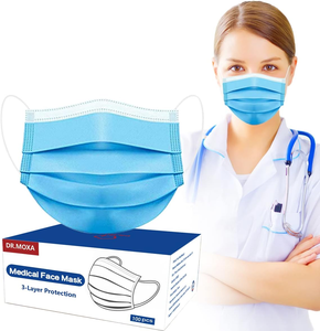 Masques médicaux jetables bleus et noirs pour adultes, protection triple couche, anti-poussière, antibactériens, qualité médicale <span class=keywords><strong>ASTM</strong></span> F2100 <span class=keywords><strong>Niveau</strong></span> <span class=keywords><strong>3</strong></span> 95% - Product Image 5