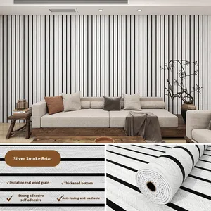Paneles Decorativos de Pared con Diseño de <span class=keywords><strong>Listones</strong></span> de <span class=keywords><strong>Madera</strong></span>, Geométricos, Impermeables, Autoadhesivos, para Sala de Estar, Decoración de Pared para TV - Product Image 6