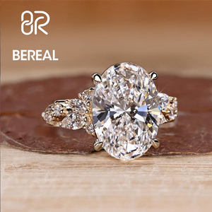 Custom Oval VVS Lab Grown Diamond Side Stones <b>Ring</b> Luxury <b>925</b> <b>Silver</b> IGI Certified CVD Lab Created Diamond Fine Engagement <b>Ring</b> - Product Image 2