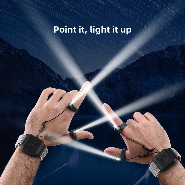 Ring Flashlight IP65 Waterproof Wrist Charging Rechargeable Battery Strong Light for Night Fishing Outdoor Repair