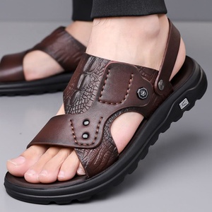 Sandalias de Verano para Hombre, Punta Abierta, Suela de Goma, Estilo Deportivo, Cómodas, Parte Superior de Cuero Genuino, Tallas 40-48, Hechas en China - Product Image 4