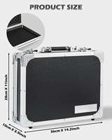 Kotak Pedal Gitar MINI+14, 14.96" X 11.02" X 3.94" Kotak Pedal Efek Aluminium dengan Pengunci dan Pita Perekat