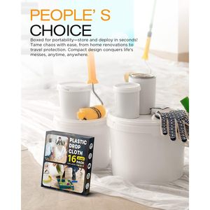 Lona de plástico de 9 pies x 12 pies, 0.4 mil, paquete para pintar, proteger muebles y pisos - Product Image 3