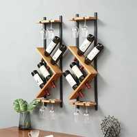 Casier à vin KD mural vertical en bois de style moderne Vitrine de stockage de vin simple Porte-bouteille Salle à manger Fête