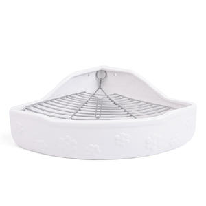 Toilette pour animaux de compagnie en céramique chaude <span class=keywords><strong>Bac</strong></span> à litière d'entraînement d'angle pour chinchilla lapin hamster - Product Image 3
