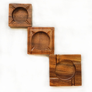 Cendrier carré en bois de noyer 150 mm, design minimaliste, pour la maison, le bureau, cadeau - Product Image 3