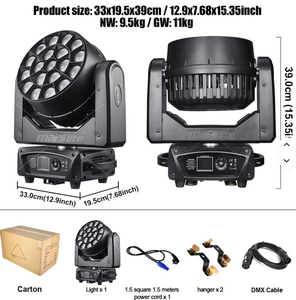 Luz Móvil con Zoom de 19x15w, Luces LED para DJ, Luz Móvil de Discoteca, Barra de Luz LED para Escenario - Product Image 6